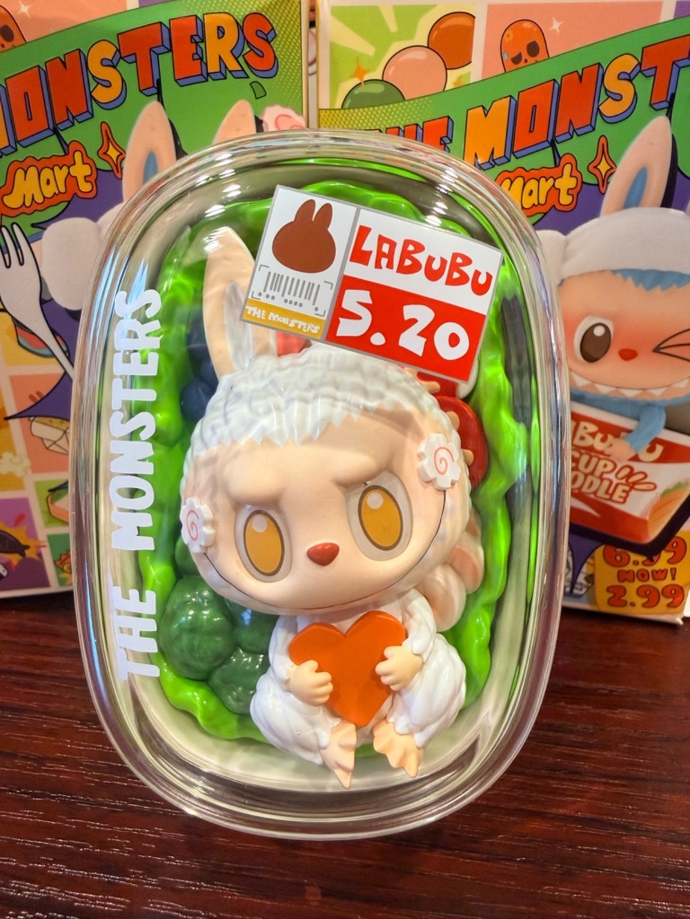The Monsters Labubu Figure Holding Orange Heart- The Salad